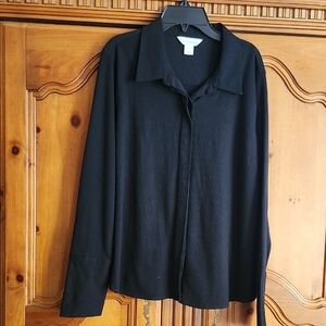 Liz Claiborne Women's Classic Black Shirt Jacket